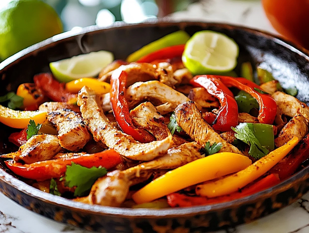 fajitas de pollo Create easy fajitas de pollo with fresh ingredients and bold flavors. Perfect for weeknight dinners or gatherings!